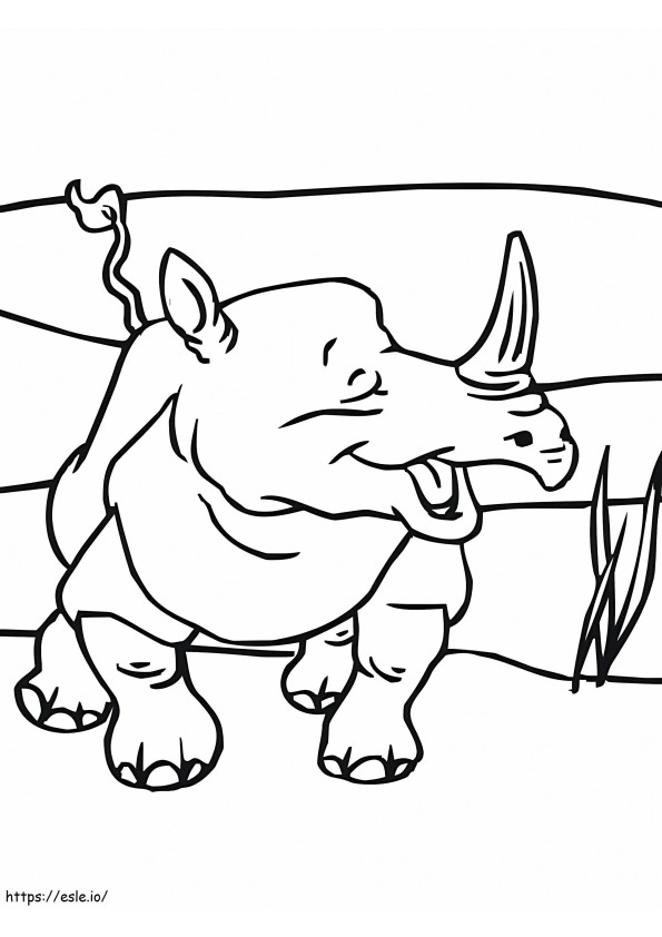 Happy Rhino coloring page