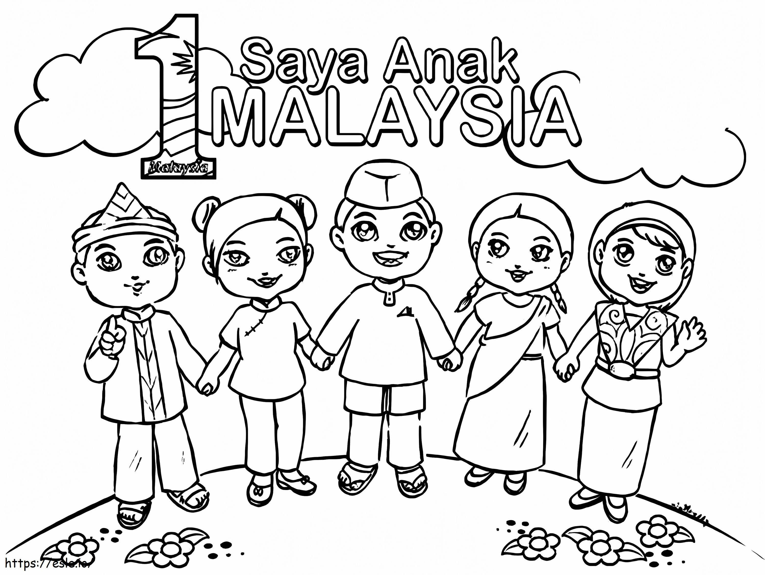 Malajziai gyerekek kifestő