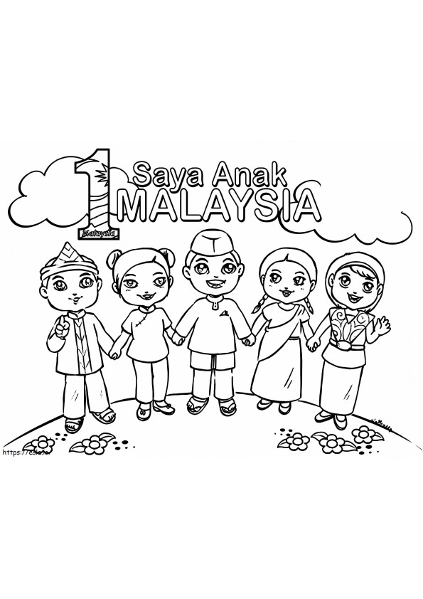 Malaysian Children coloring page