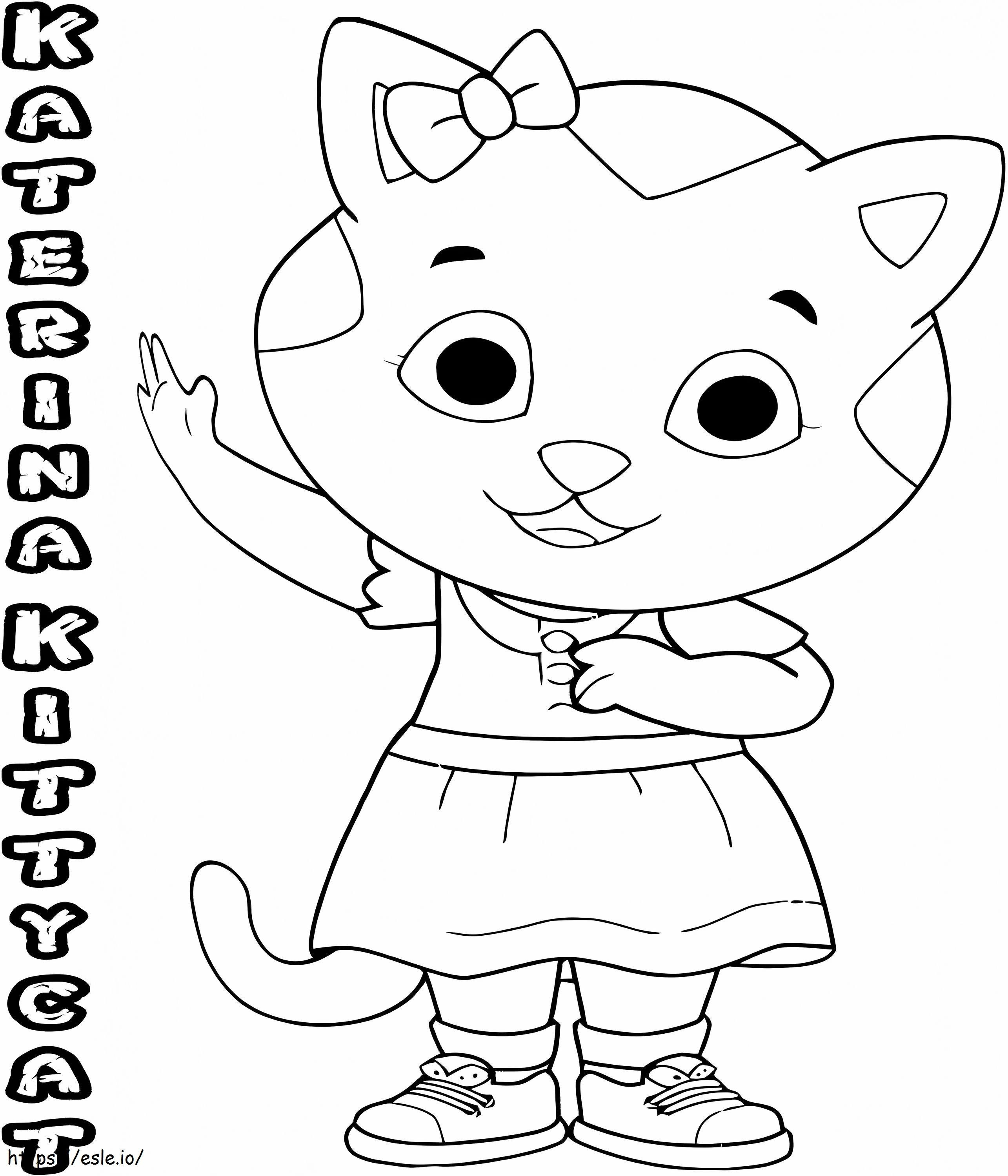 Katerina Kittycat A4 coloring page