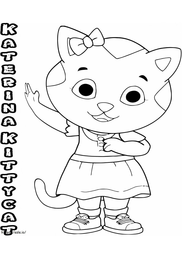 Katerina Kittycat A4 coloring page
