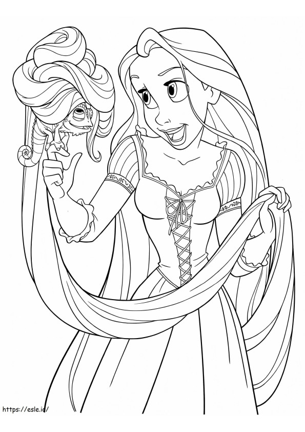 Boldog Rapunzel hercegnő kifestő