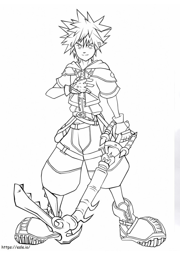 Sora From Kingdom Hearts coloring page
