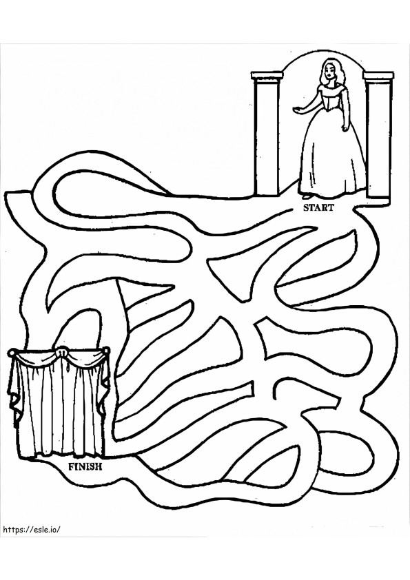 Einfaches Labyrinth-Arbeitsblatt ausmalbilder