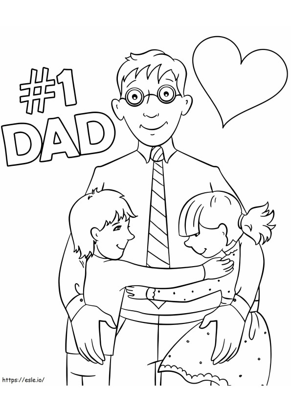 Coloriage Papa et enfants à imprimer dessin