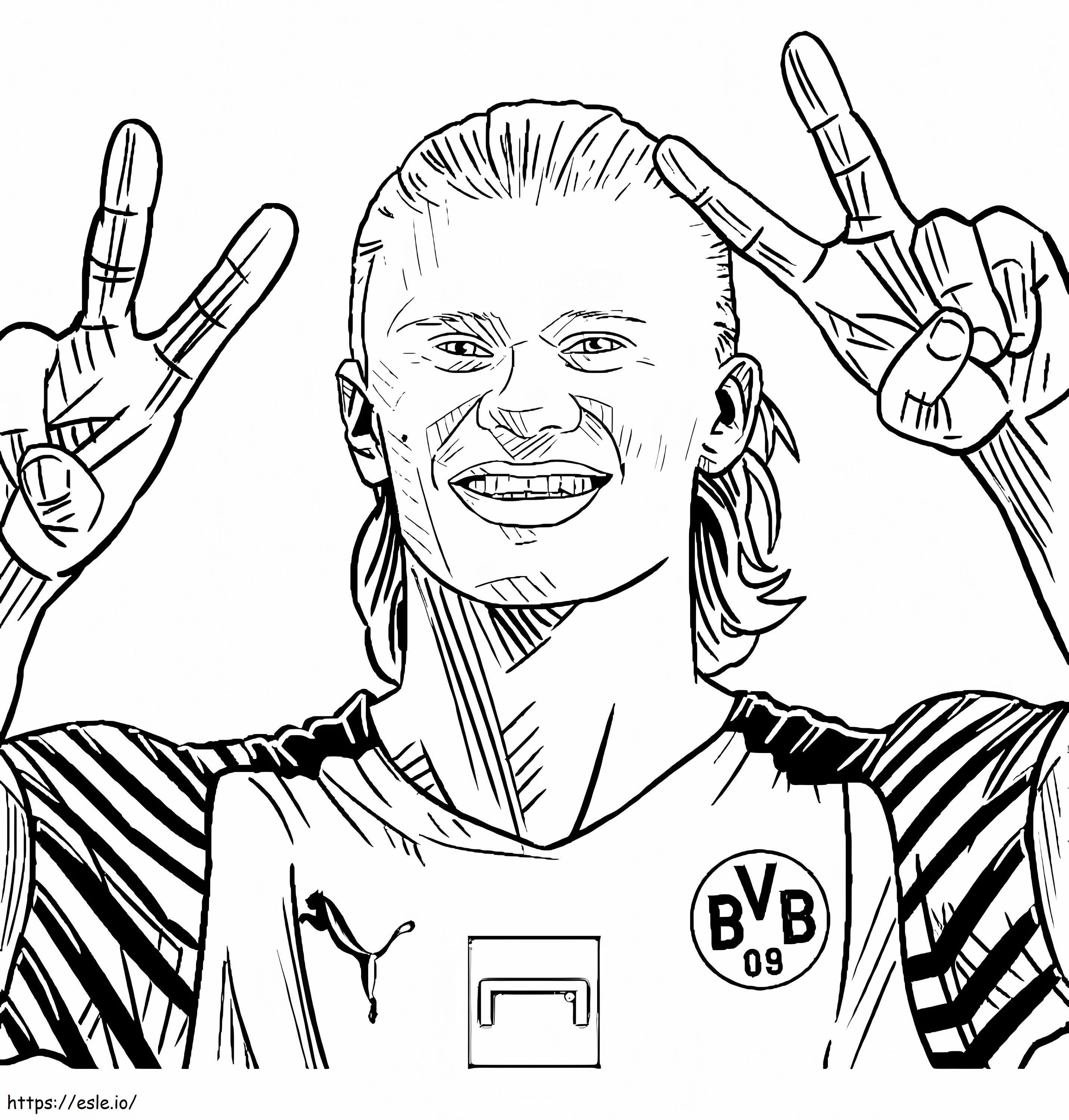Happy Erling Haaland coloring page