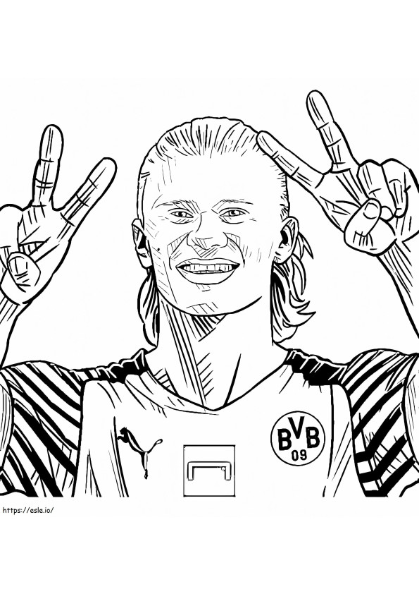 Happy Erling Haaland coloring page