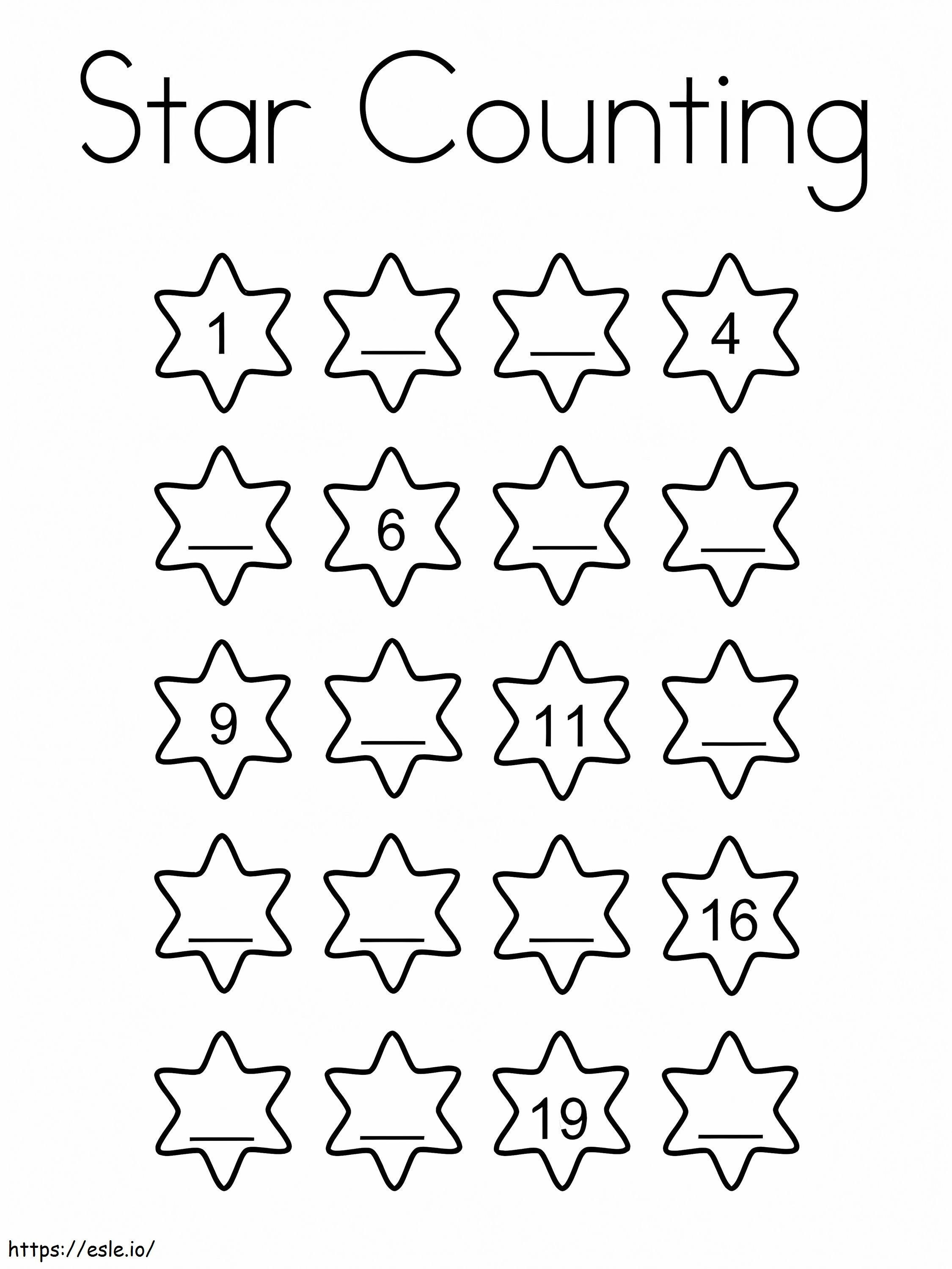 Star Counting coloring page