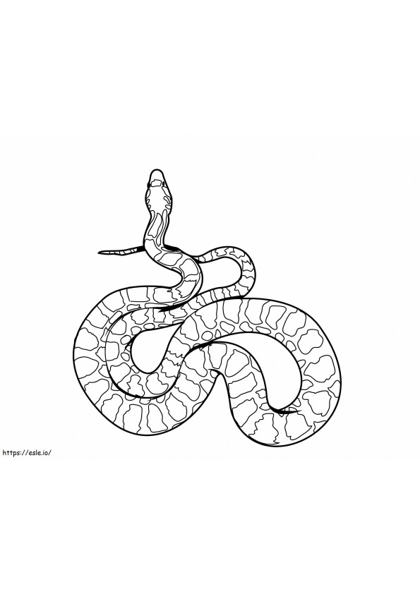 シンプルなヘビ ぬりえ - 塗り絵