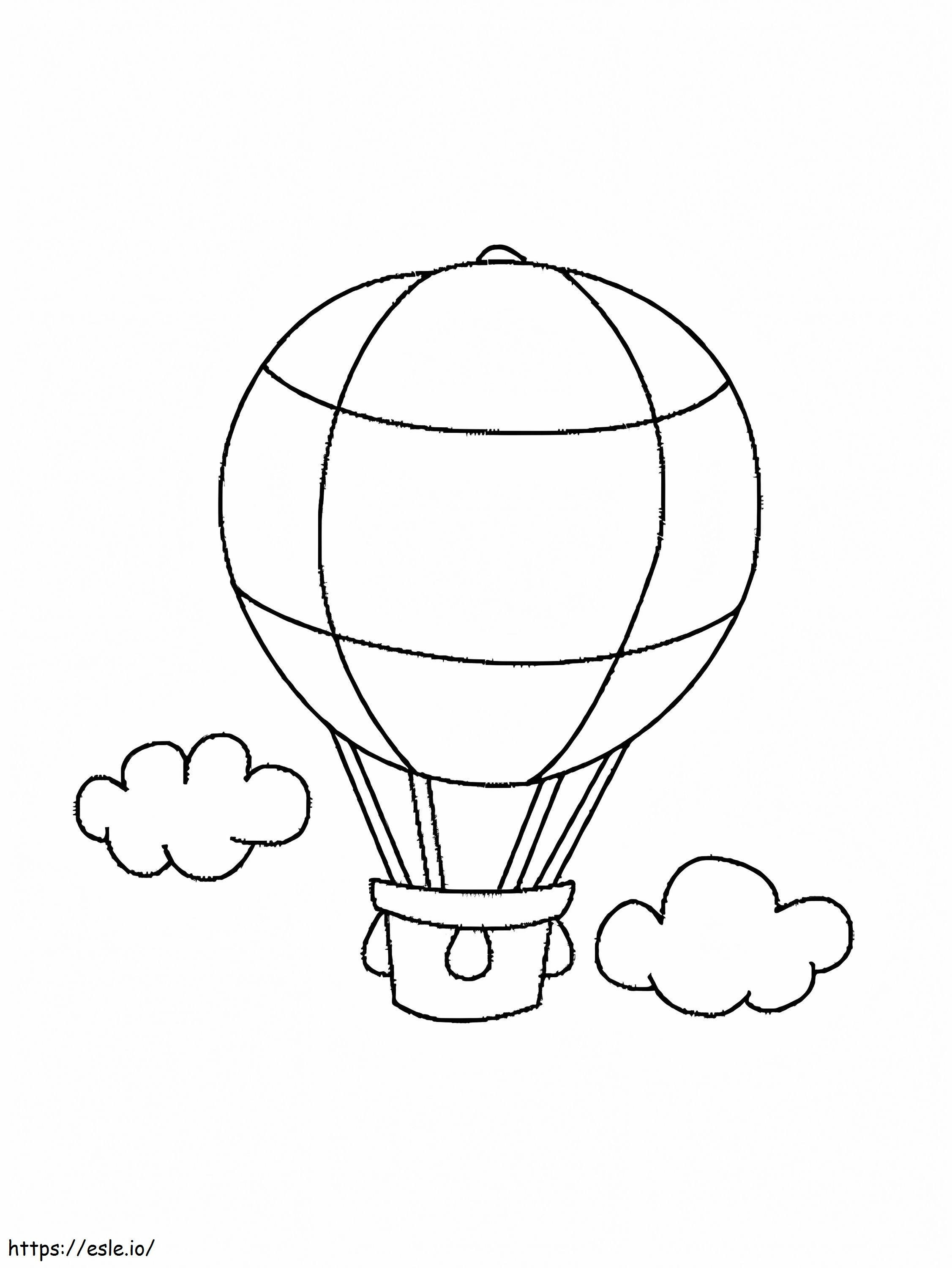 熱気球と雲 ぬりえ - 塗り絵