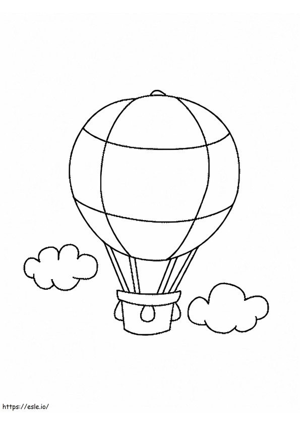 Balão de ar quente e nuvem para colorir