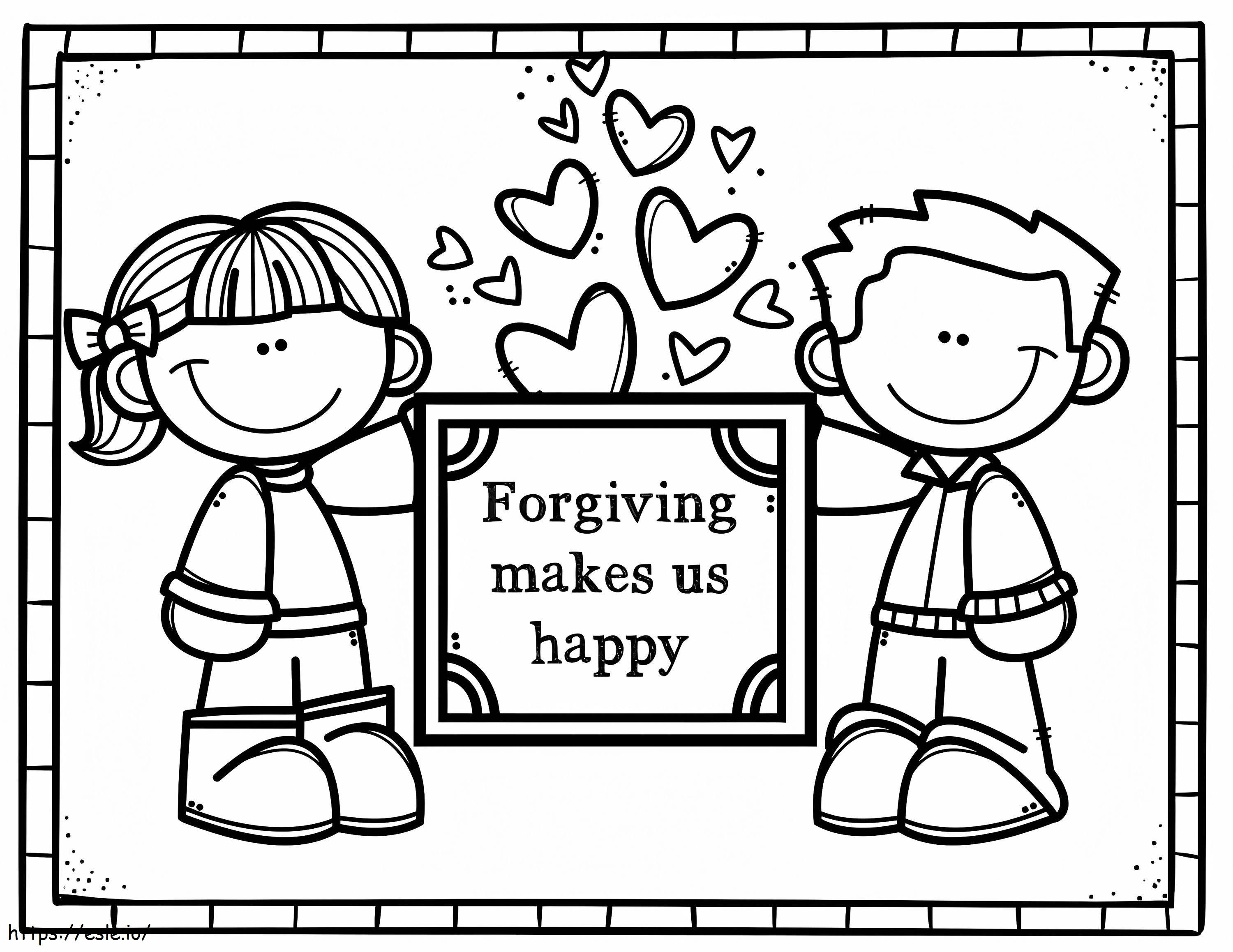 Afdrukken Vergeven maakt ons gelukkig kleurplaat kleurplaat