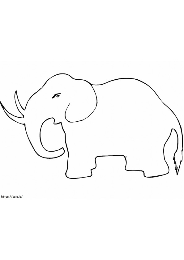 Coloriage Contour de mammouth à imprimer dessin