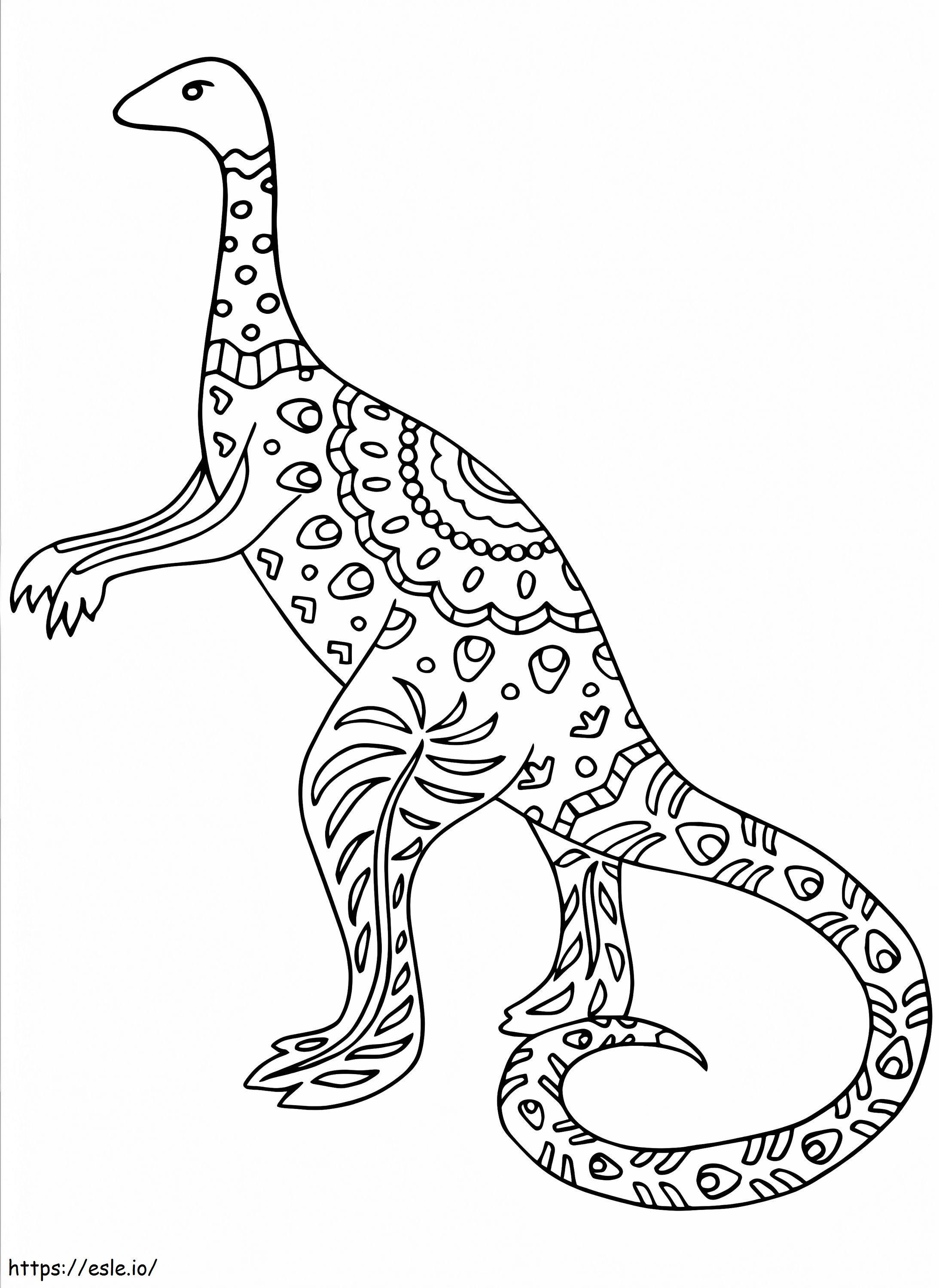 Coloriage Diplodocus Alebrije à imprimer dessin