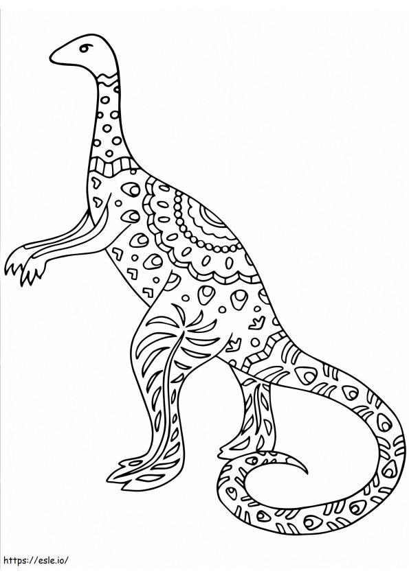 Diplodocus Alebrije coloring page