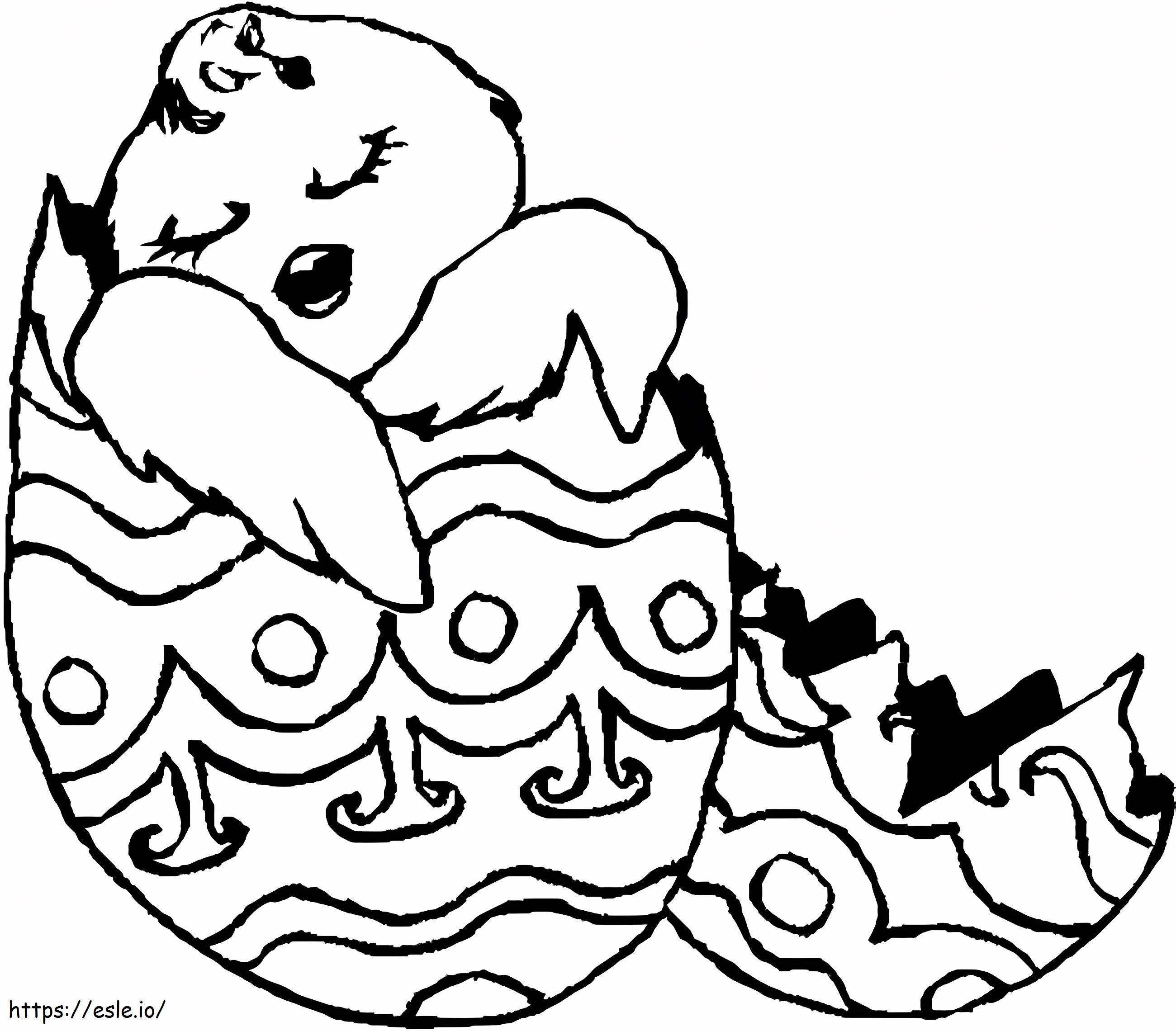 Easter Chick Sleeping coloring page