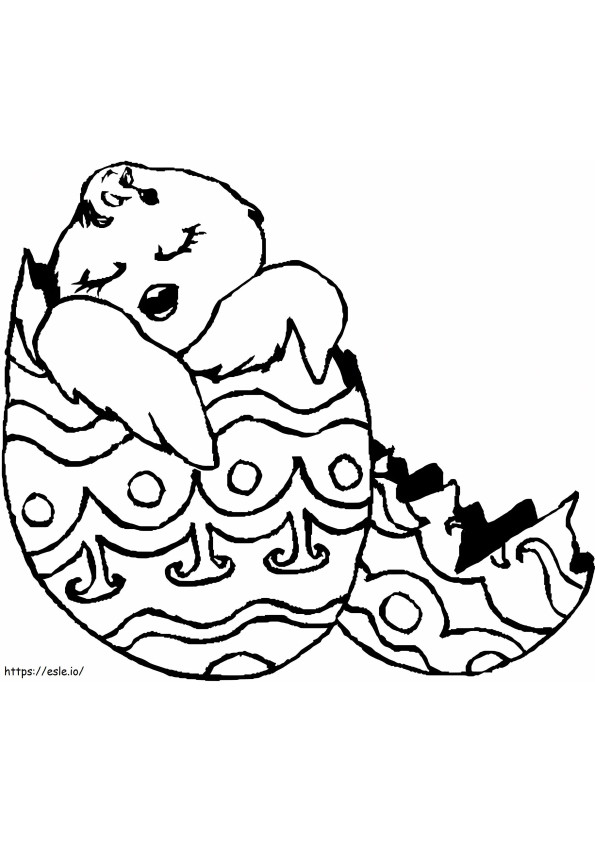 Coloriage Poussin de Pâques endormi à imprimer dessin