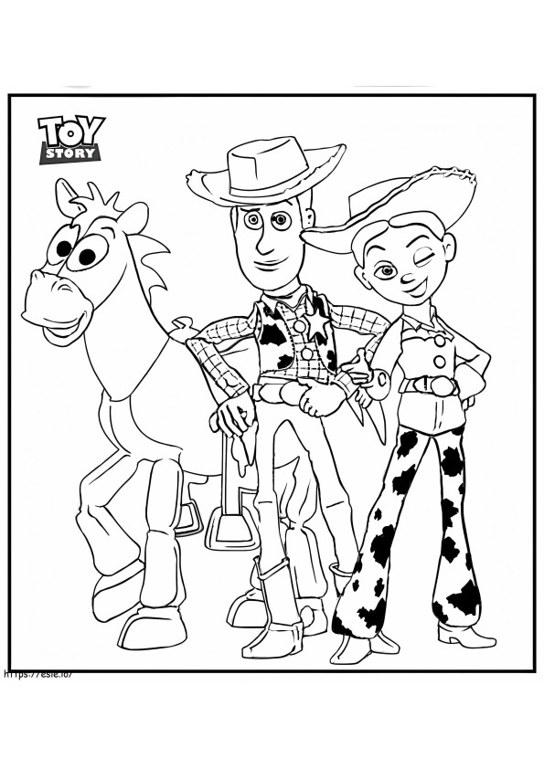 Coole Woody en vrienden kleurplaat