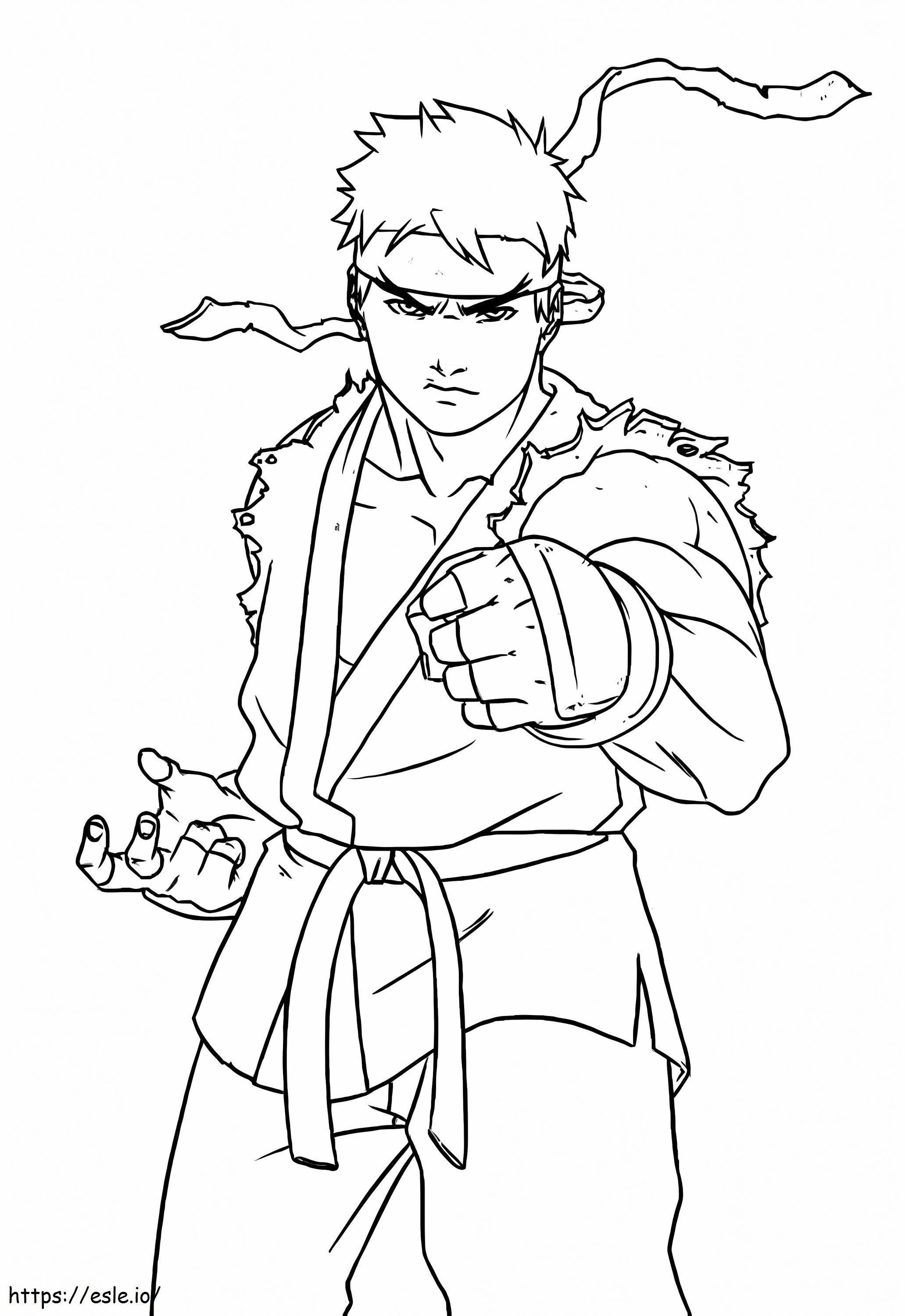Simples Ryu coloring page