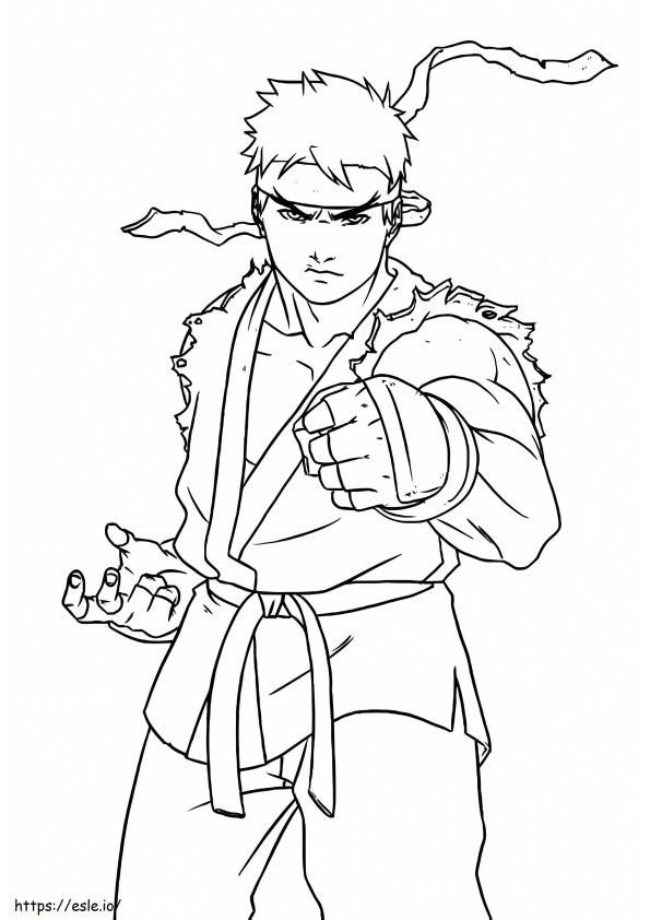 Yksinkertainen Ryu värityskuva