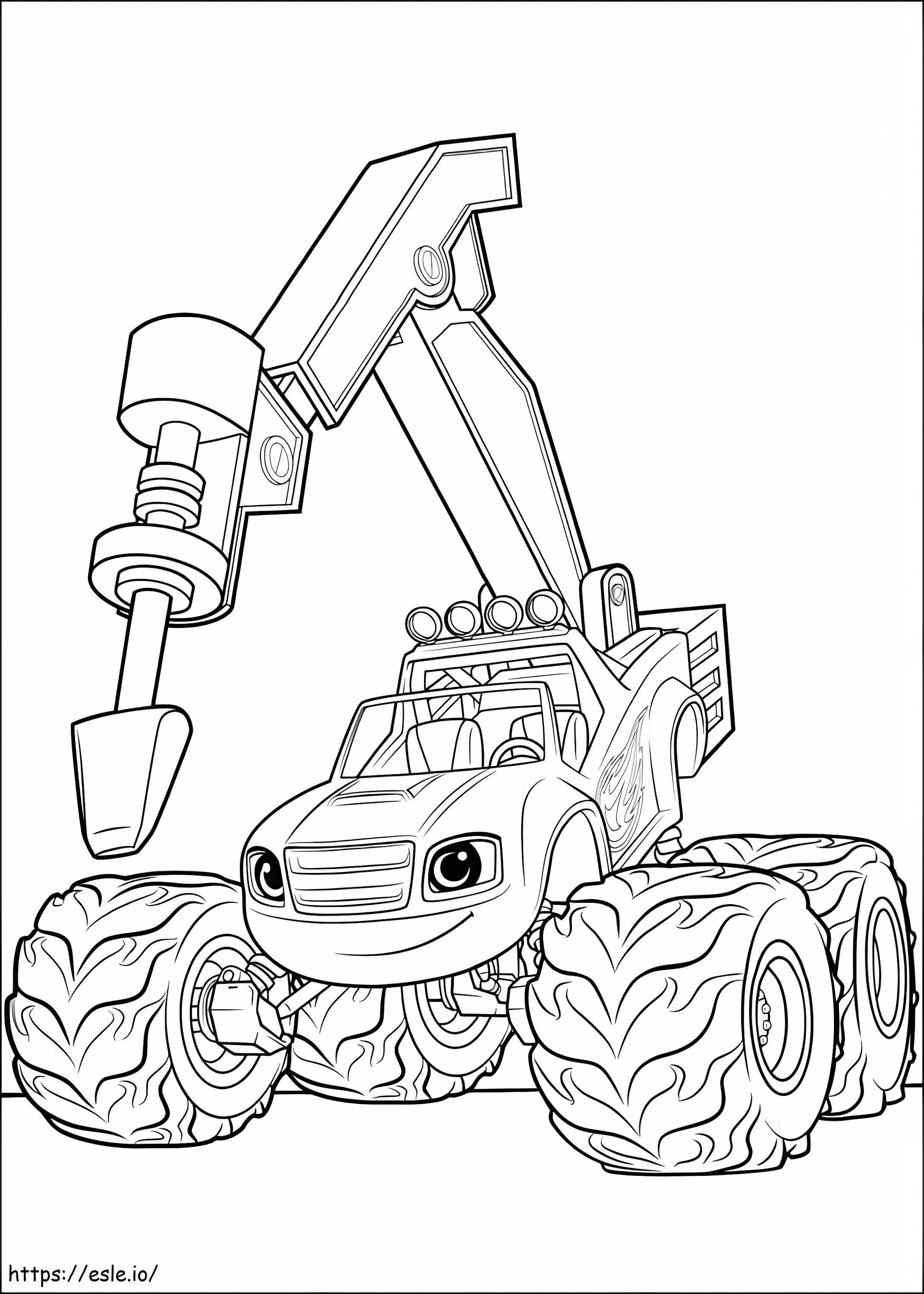 Smiling Blaze And The Monster Machines coloring page