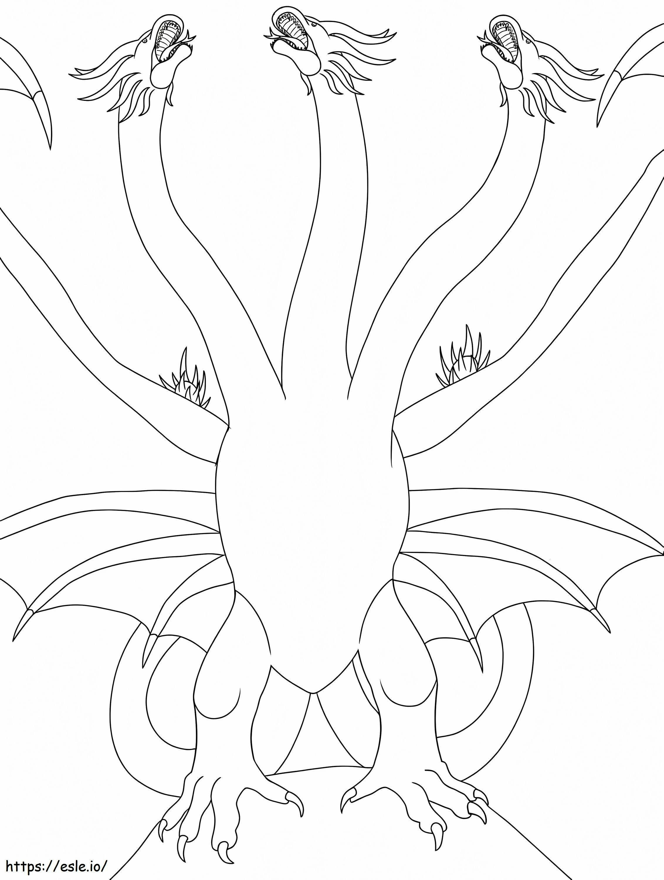 Angry Ghidorah coloring page