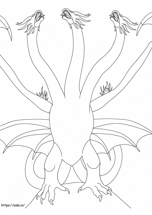 Angry Ghidorah coloring page