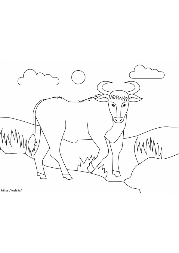 Simple Bull coloring page