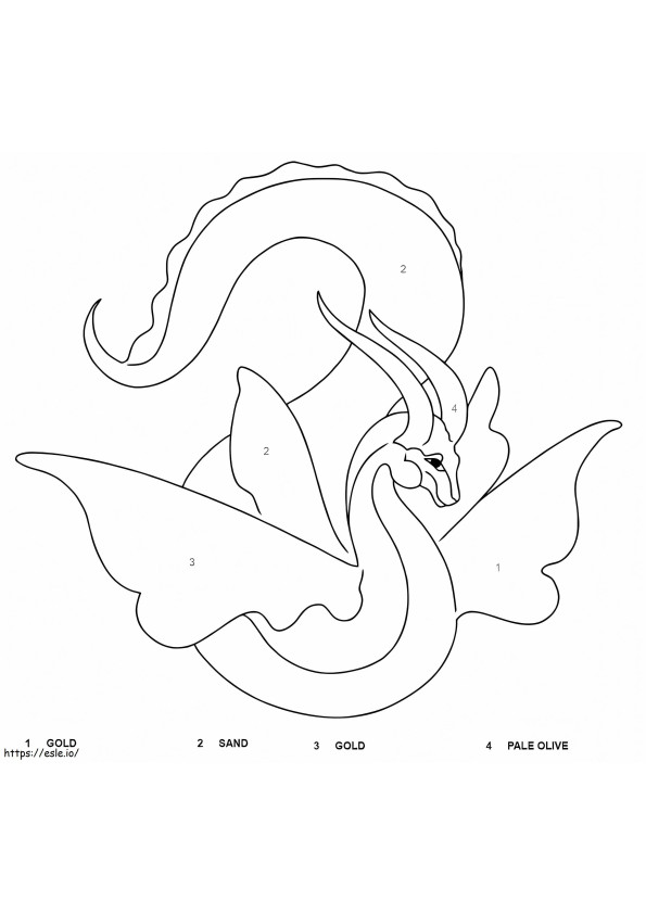 Fantastic Dragon Color By Number coloring page