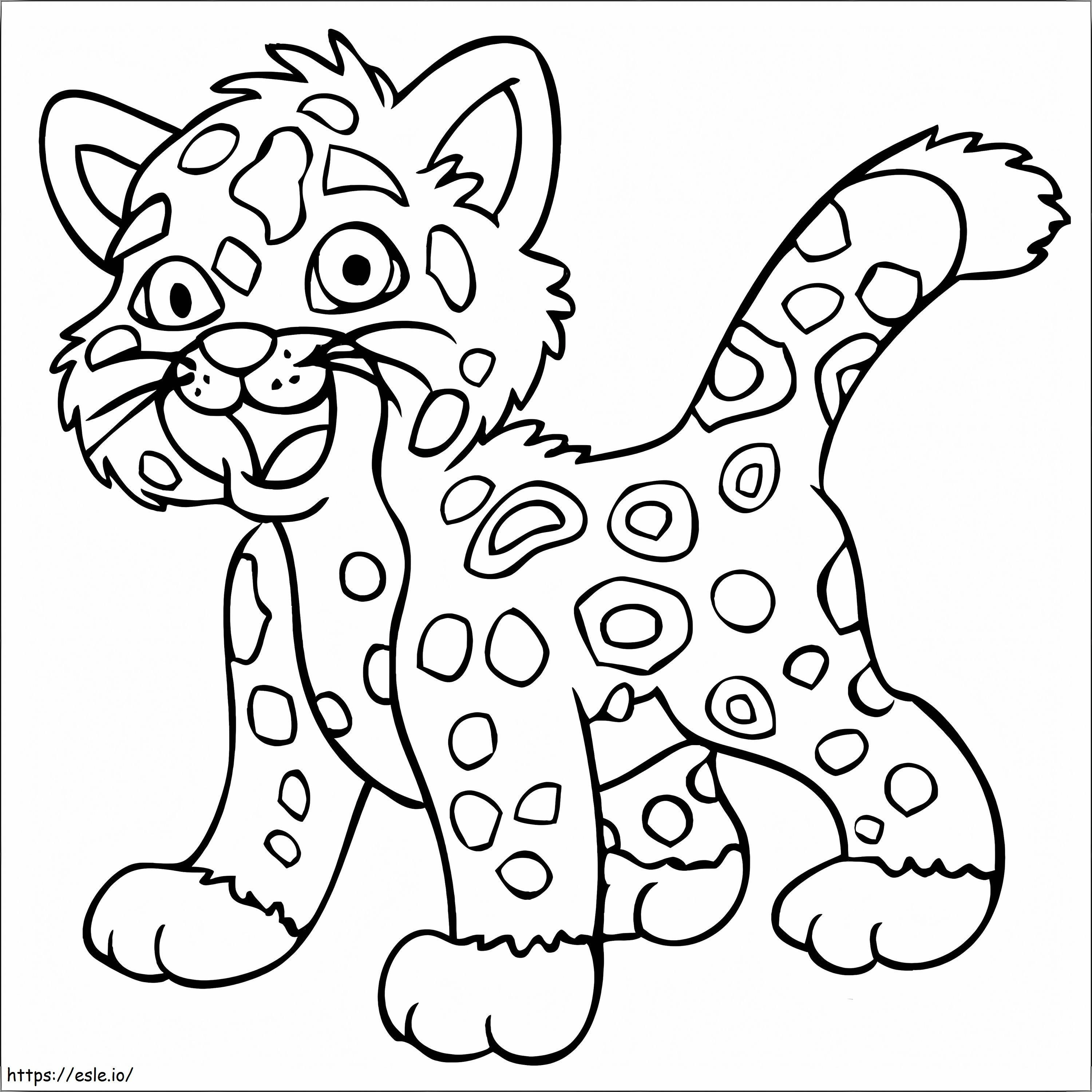 Bebê Jaguar de Desenho Animado para colorir