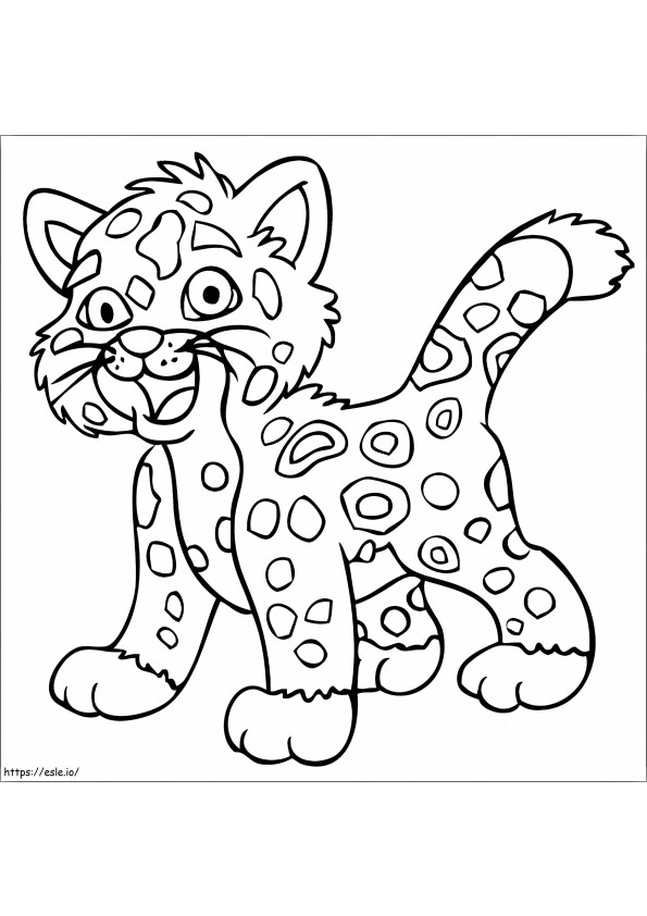 Coloriage dessin animé, bébé, jaguar à imprimer dessin