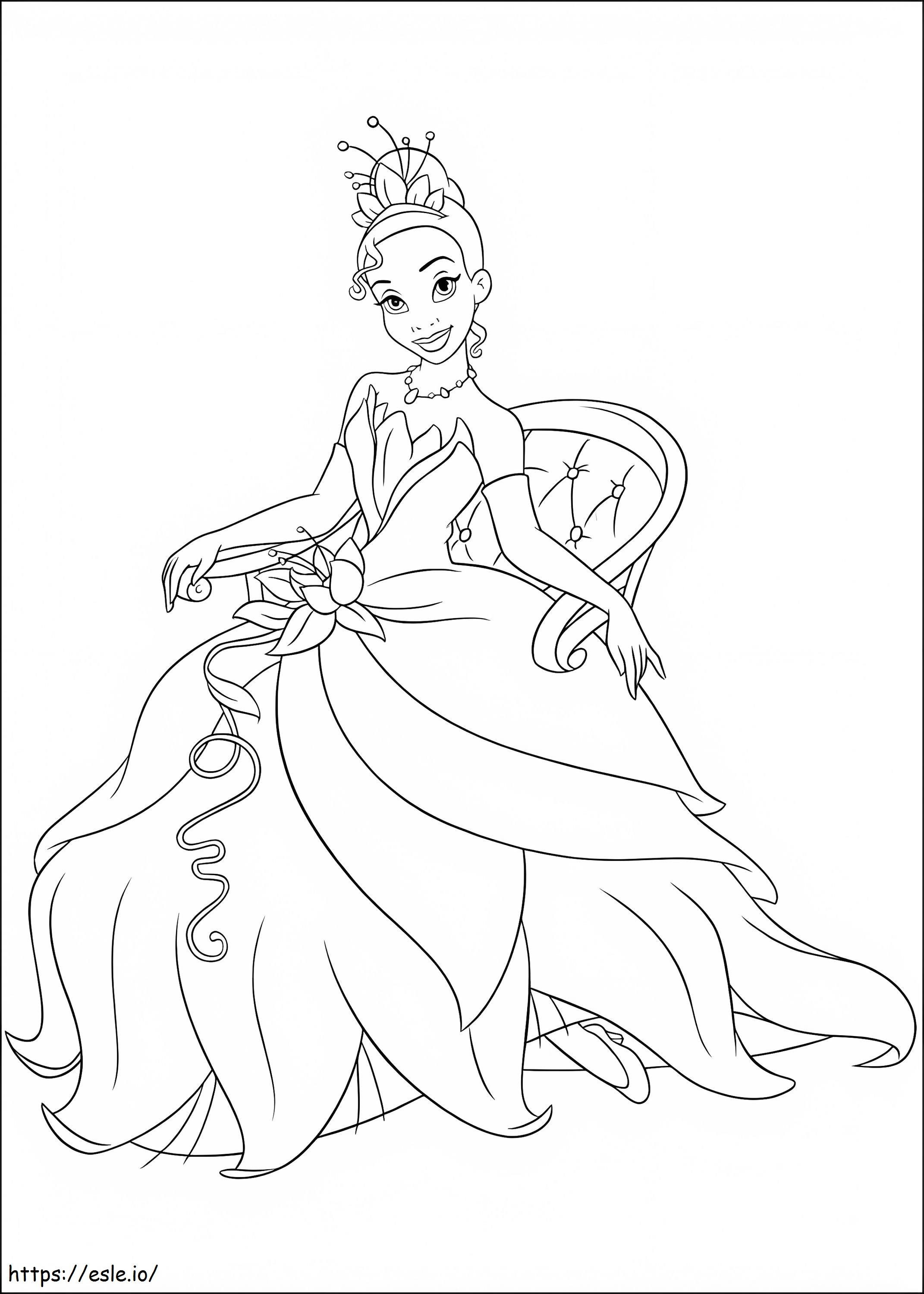 La bella principessa Tiana 1 da colorare