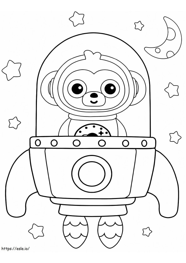 Alien Monkey In Space coloring page
