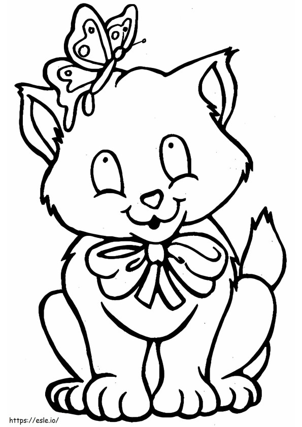 Smiling Kitten coloring page