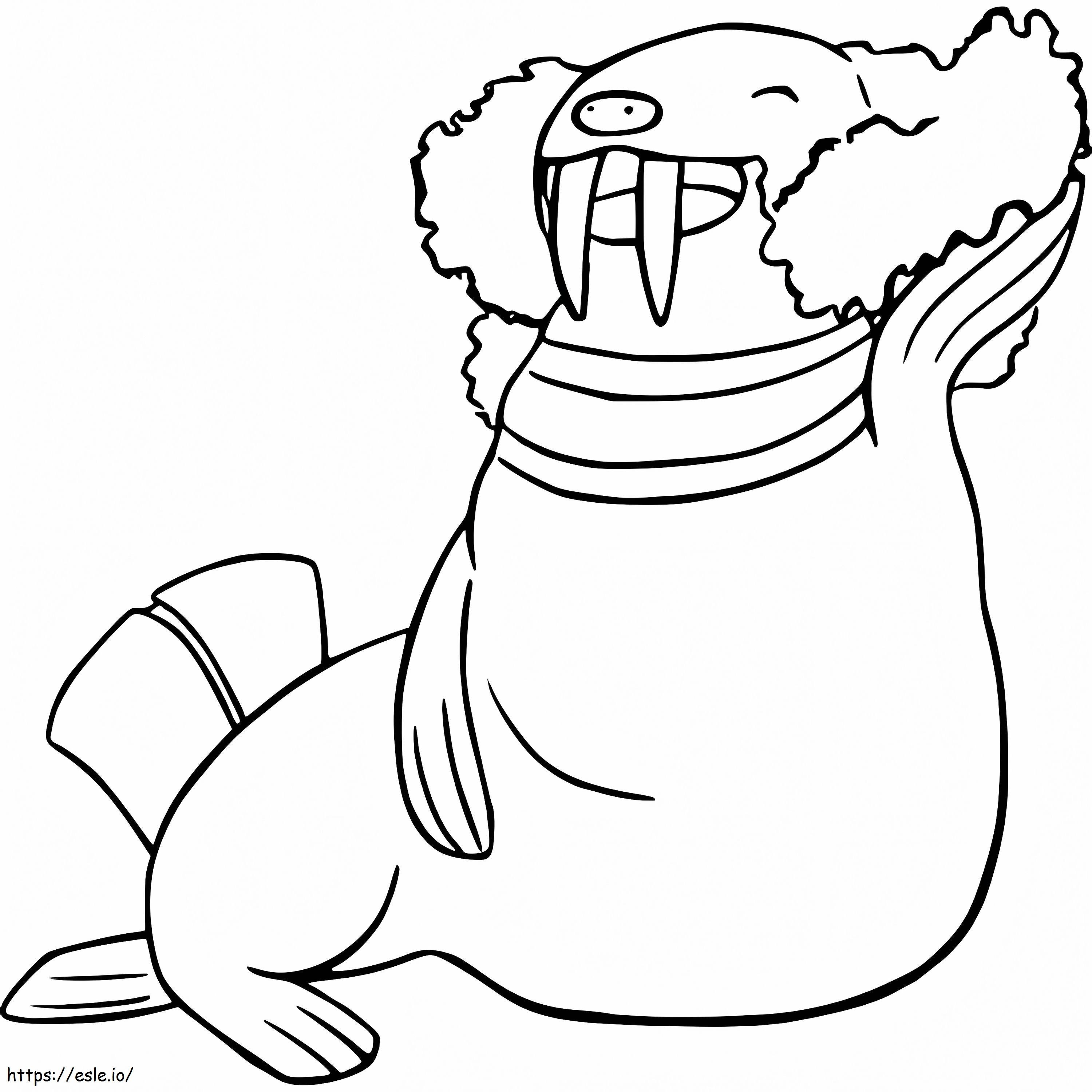 Funny Walrein Pokemon coloring page
