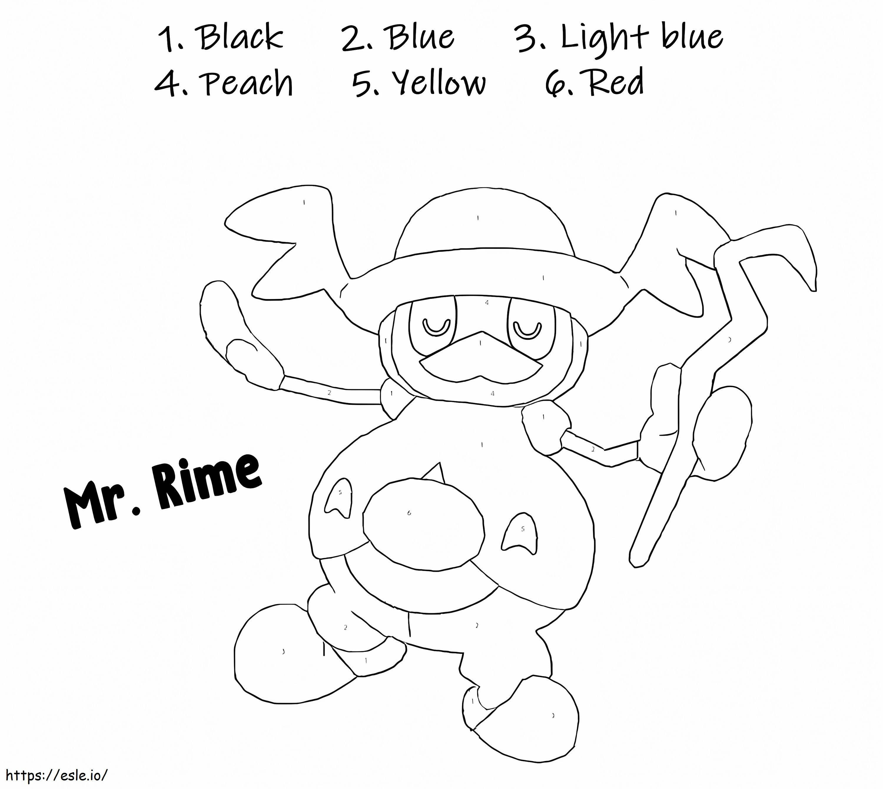 Mr Rime Pokemon värin mukaan värityskuva