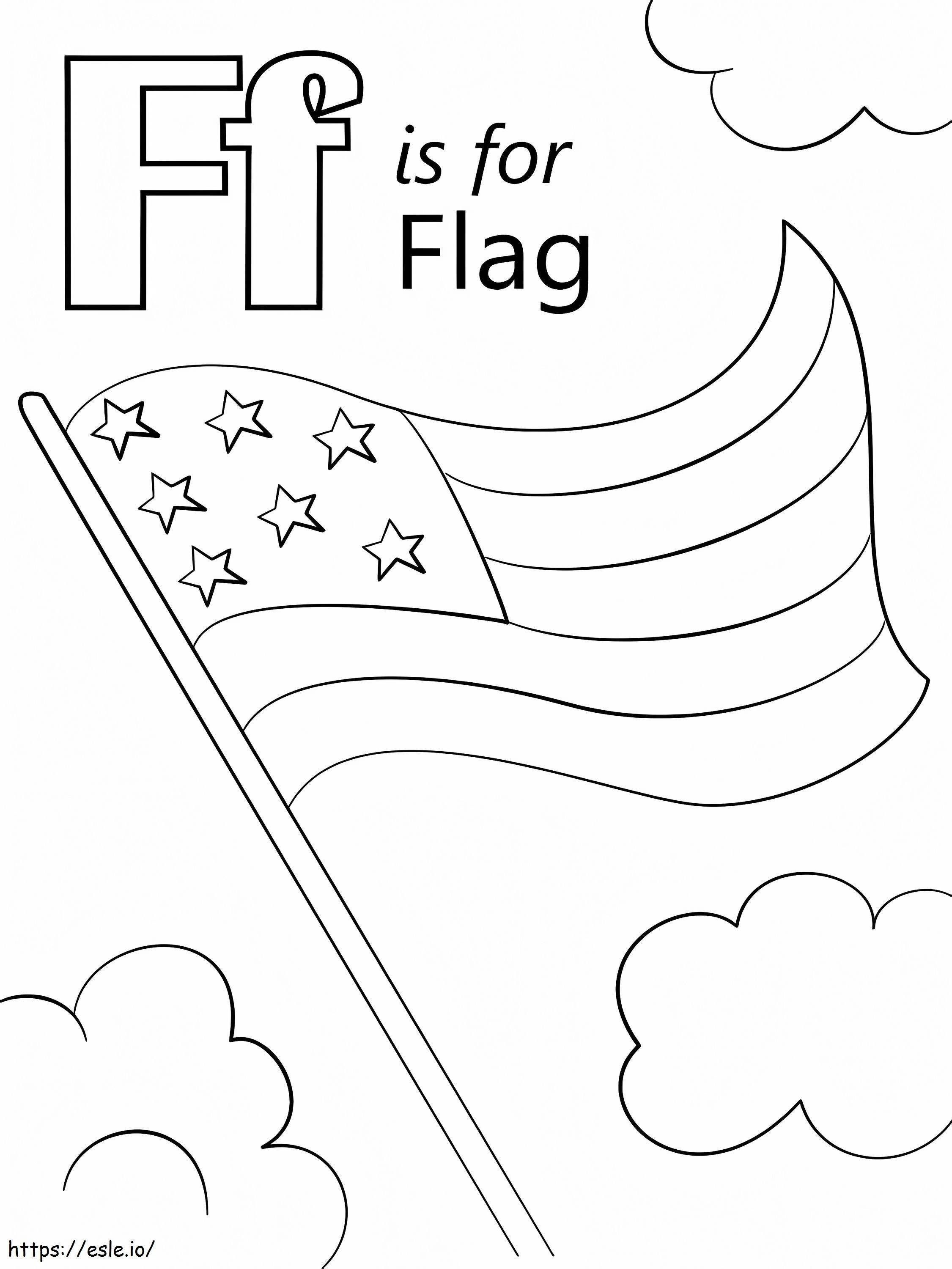 Zászló F betű kifestő