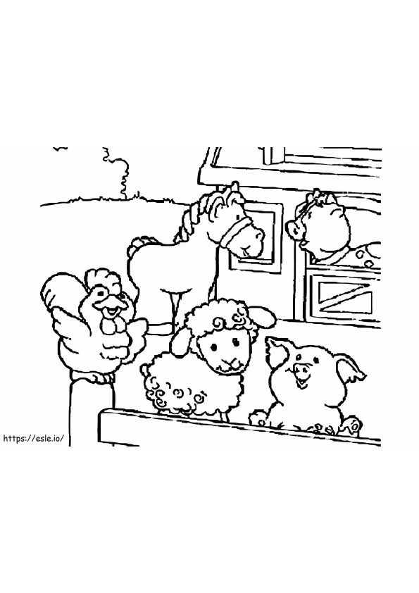 Draw Animals In Barn coloring page