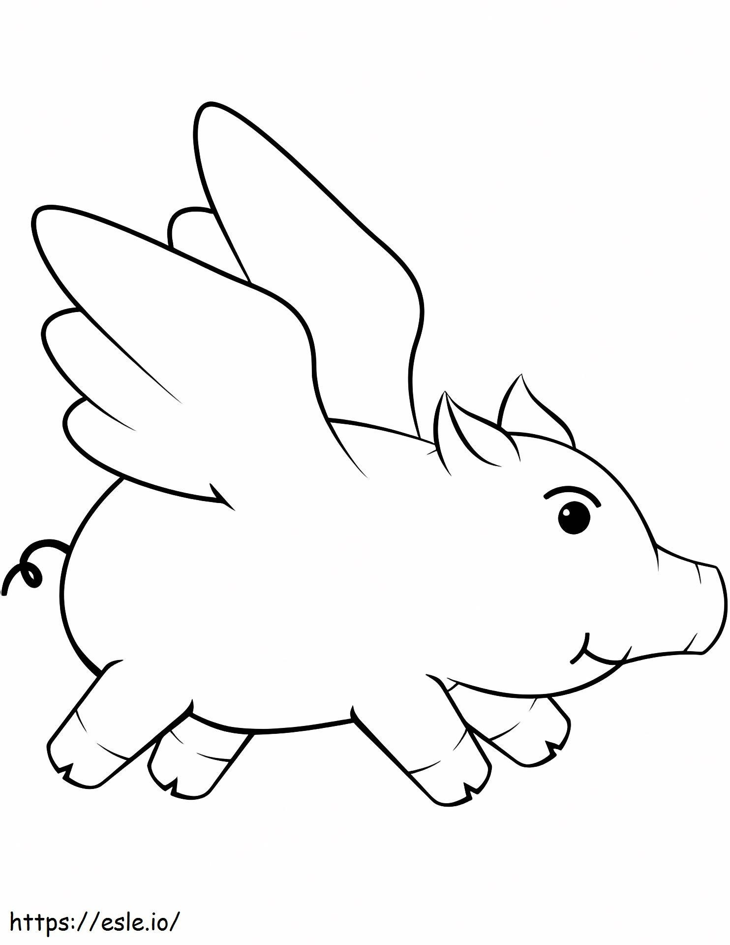 Pig Flight coloring page