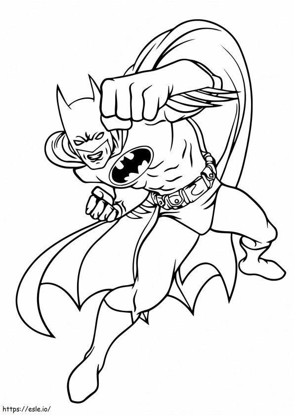 Batman Punching coloring page