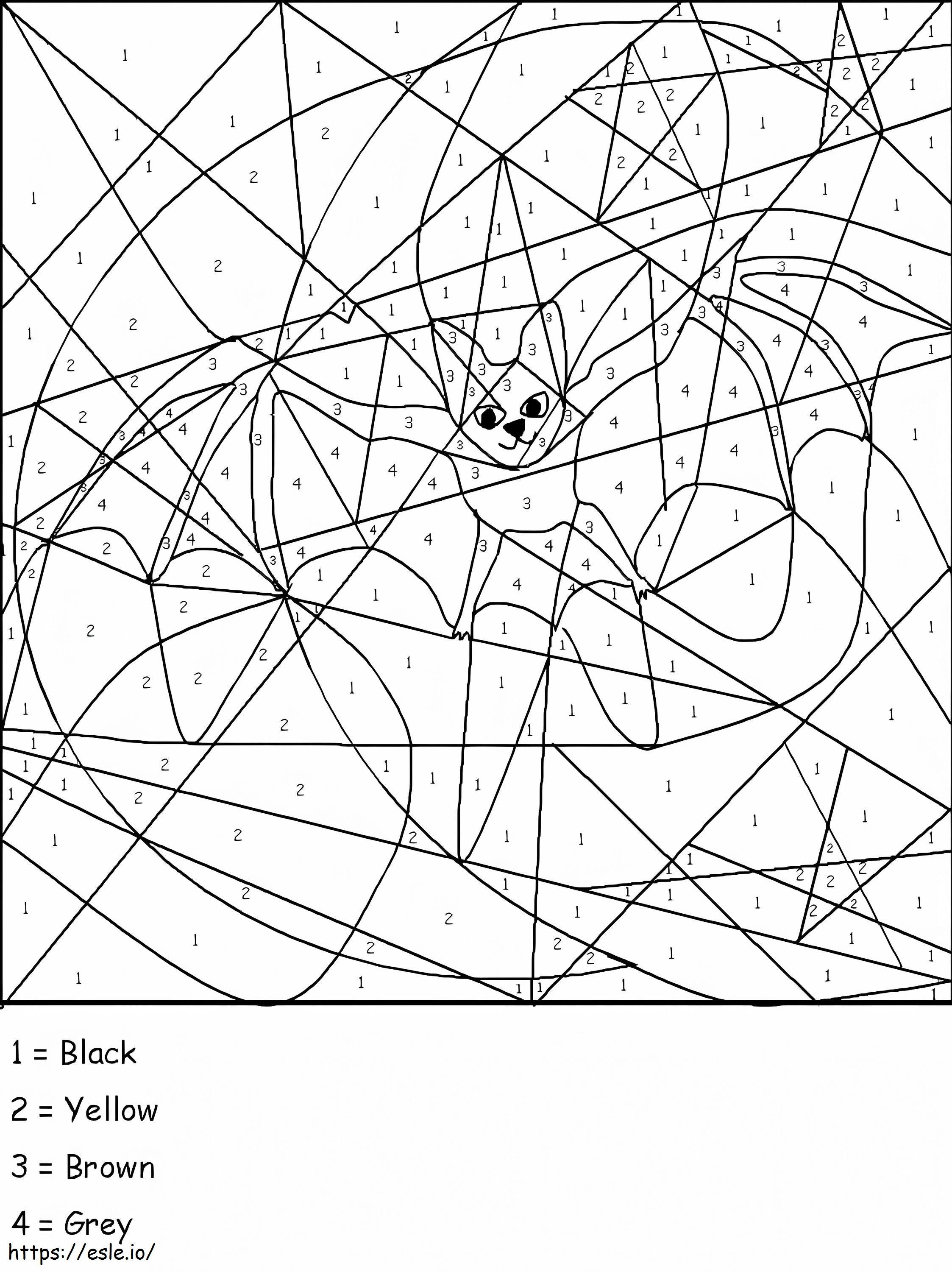 Bat Color By Number coloring page