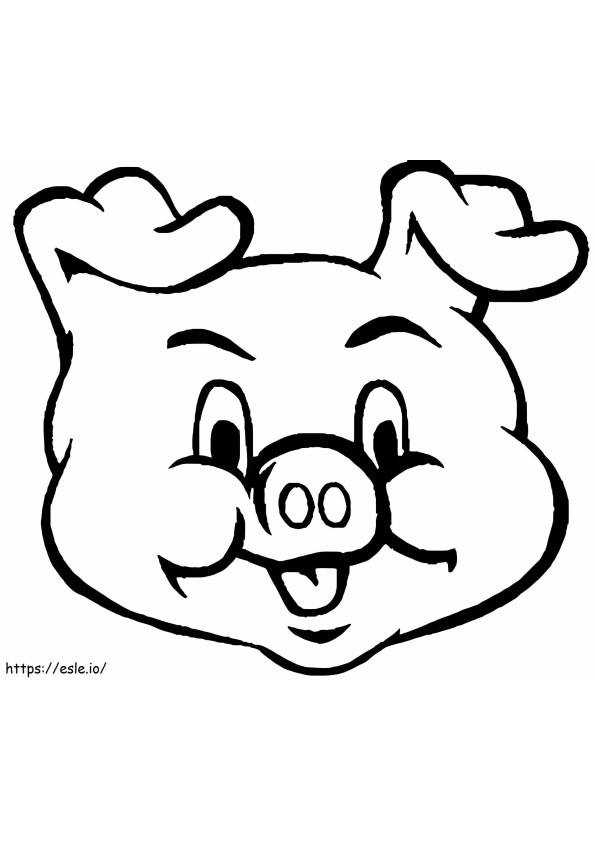 Coloriage Visage de cochon drôle à imprimer dessin