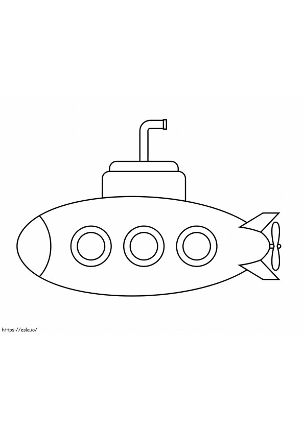 Łatwa łódź podwodna kolorowanka