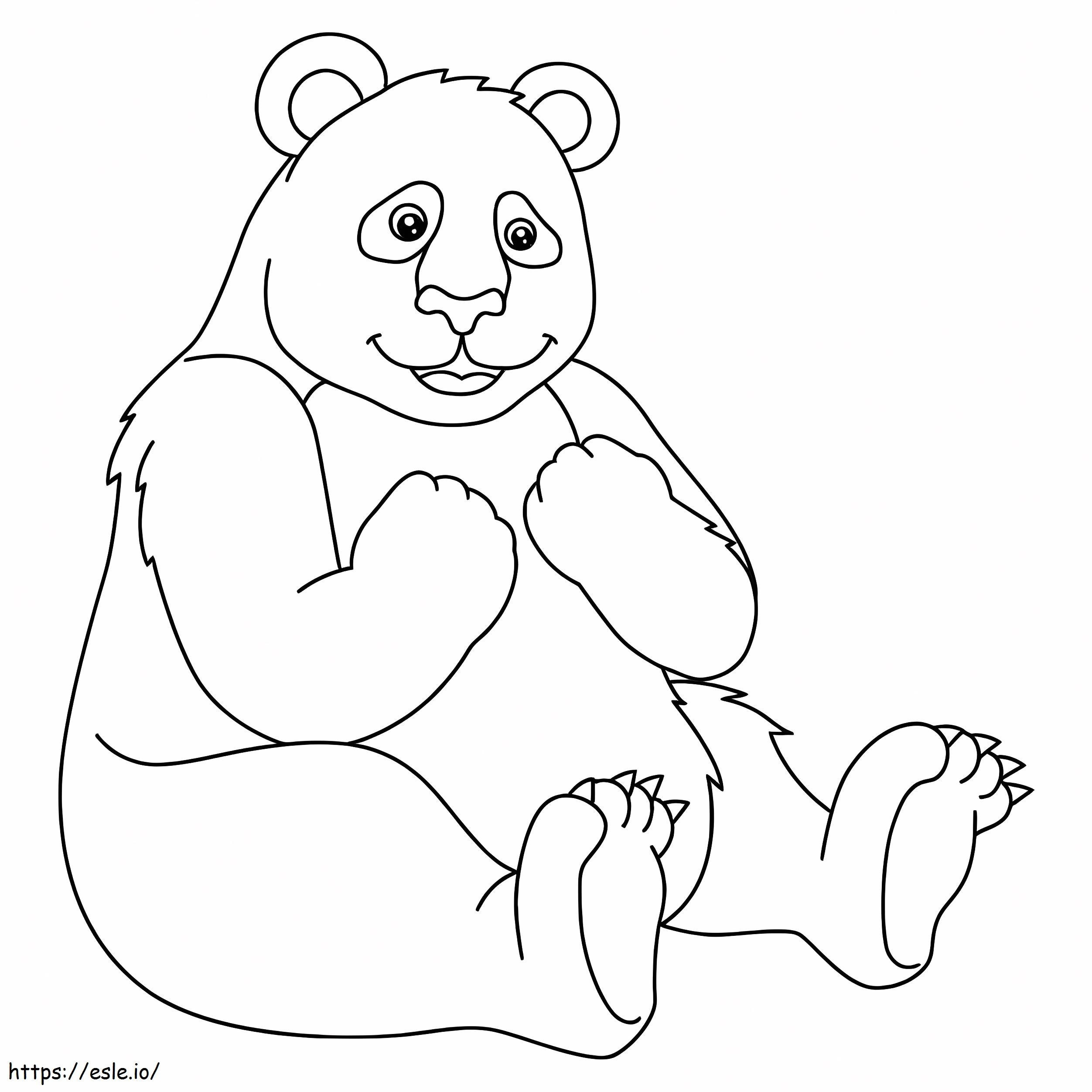 Coloriage Gros panda assis à imprimer dessin
