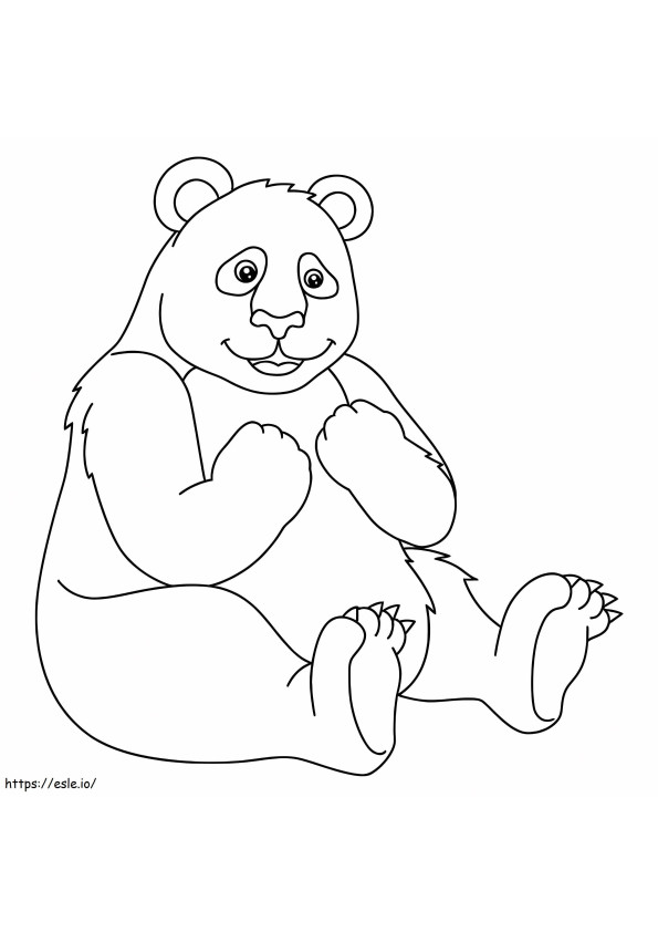 Lihava Panda istuu värityskuva