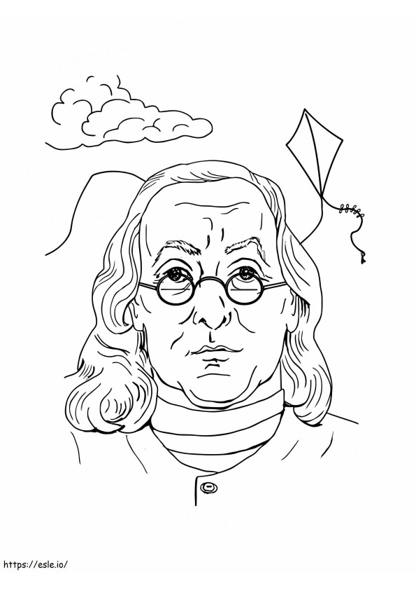 Benjamin Franklin para impressão para colorir