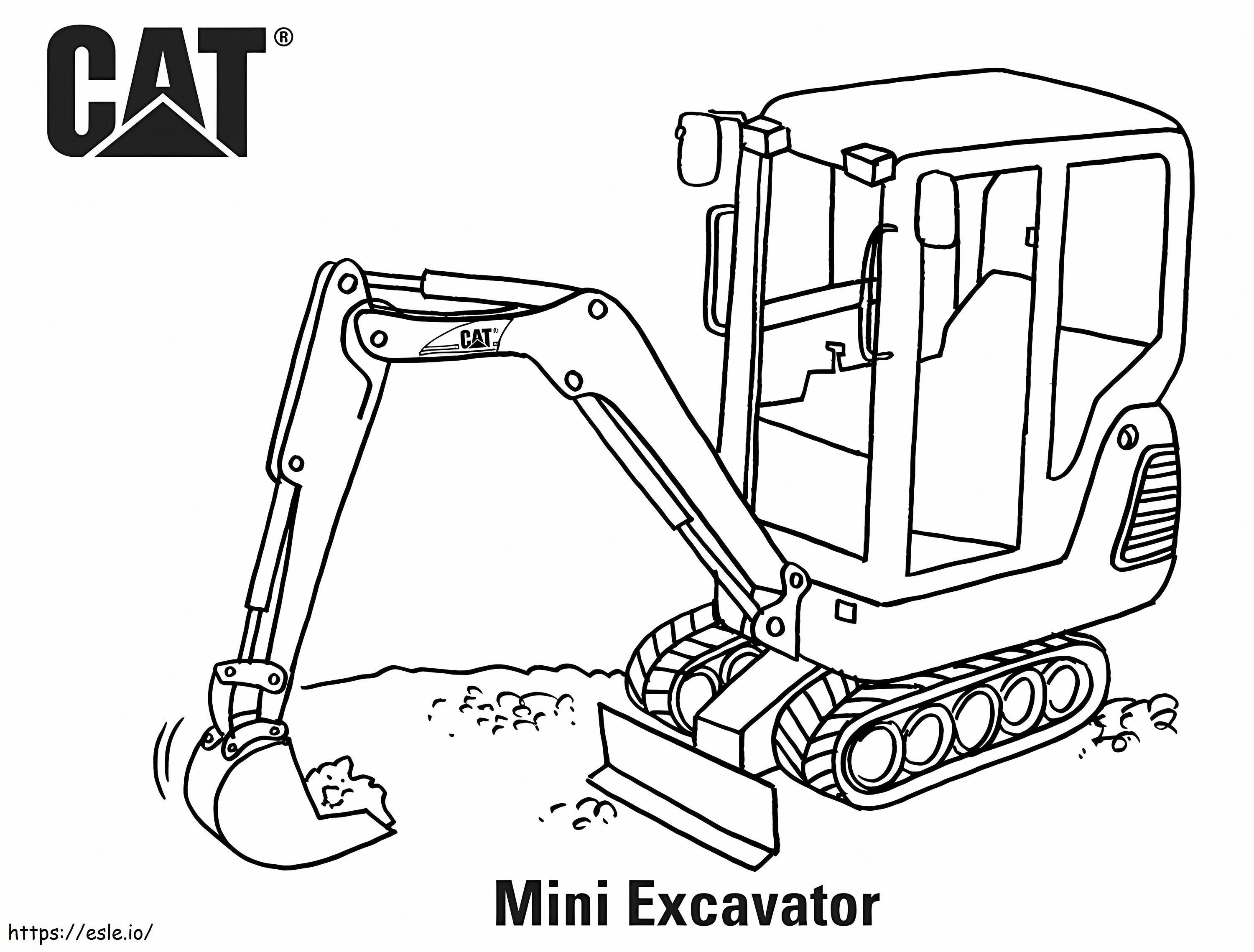 mini escavatore A4 E1600734804684 del gatto  da colorare