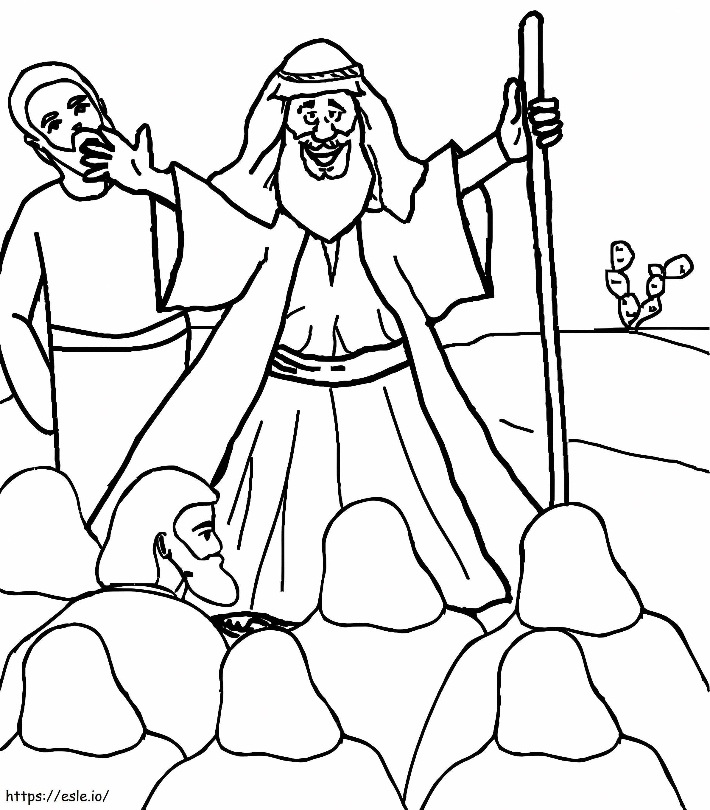 Coloriage Moïse parle à imprimer dessin
