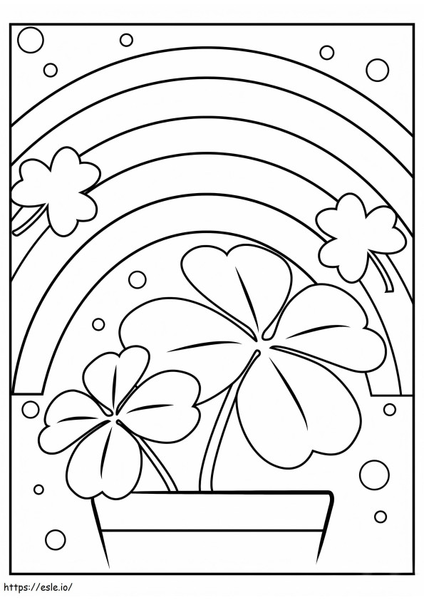 Clover And Rainbow coloring page