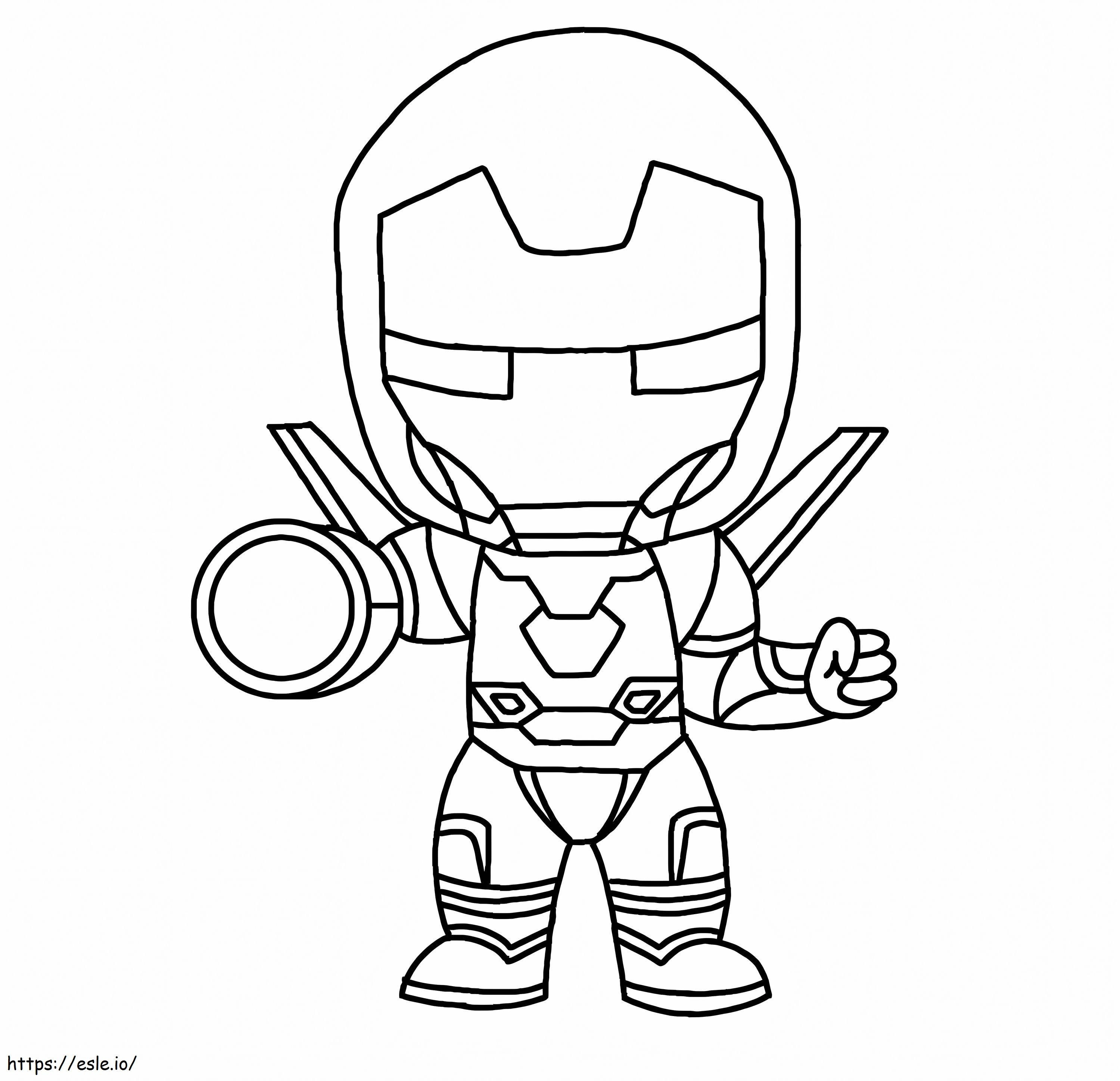Chibi Ironman With Weapon coloring page